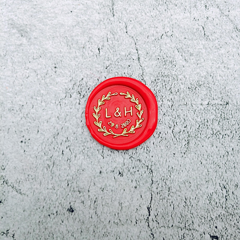 DIY personalized stamp with wax seal for wedding
