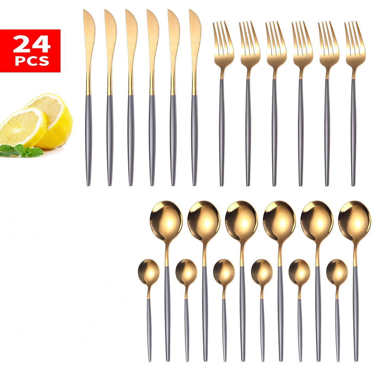 Service de vaisselle en or 24 pièces