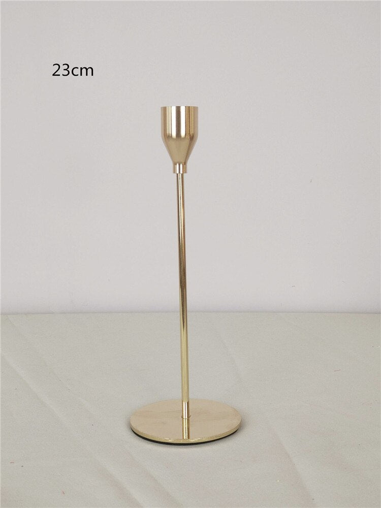 3-piece set of metal candle holders, golden wedding, party decoration