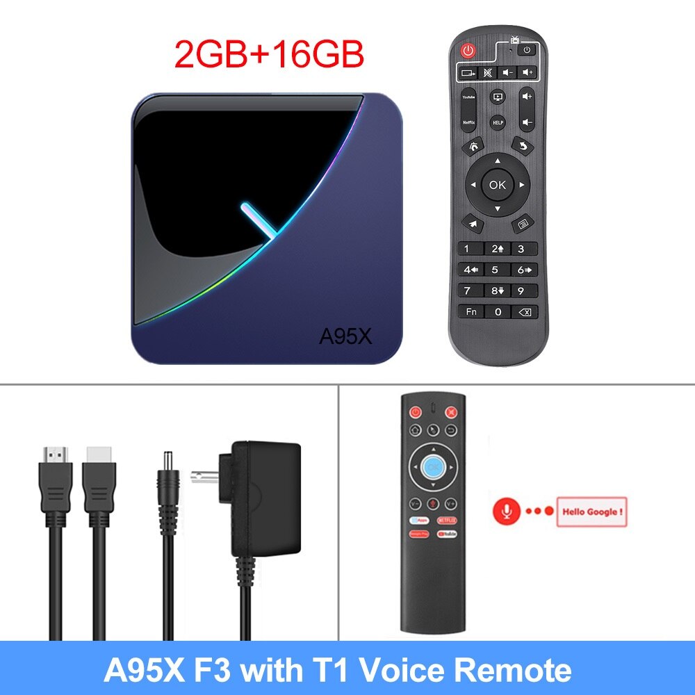 VONTAR A95X F3 RVB TV Box Android 9.0 4 Go 64 Go 32 Go Amlogic S905X3 8K 60fps