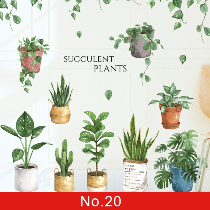 Green wall sticker for room decoration