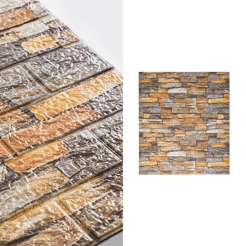 10pcs-Bag 3D Brick Pattern Wallpaper for Living Room Bedroom TV Wall 77x70cm Waterproof
