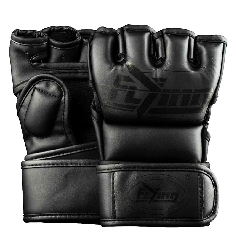 ZTTY Half Finger Boxing Gloves made of PU Leather for MMA and Kickboxing