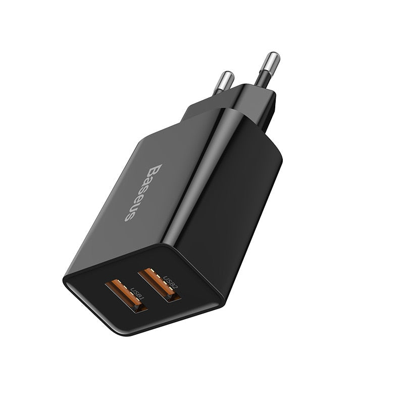 Baseus Dual USB Charger EU Plug 2.1A Max Fast Charging