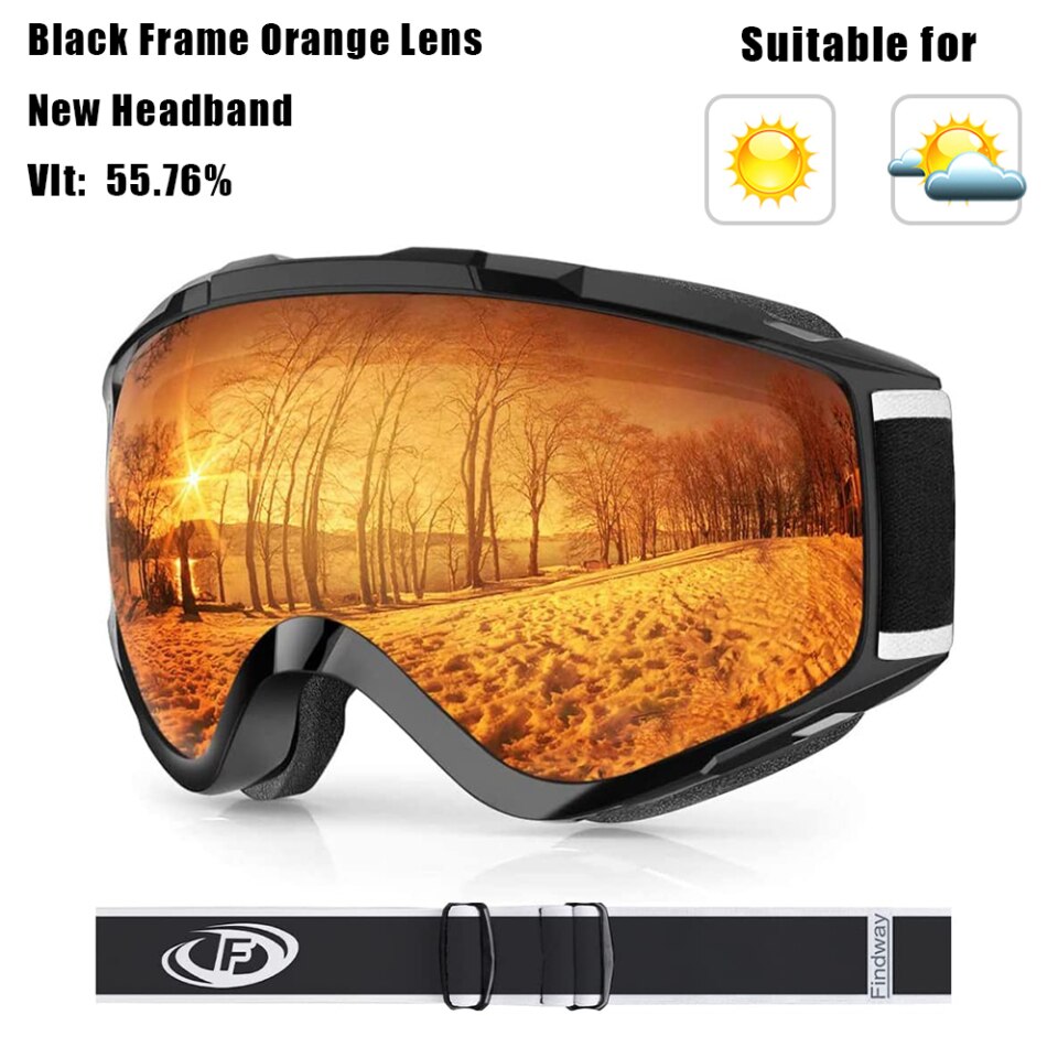 Findway Snowboard UV400 Schutz Ski Goggles OTG, kratzfest, Anti-Beschlag