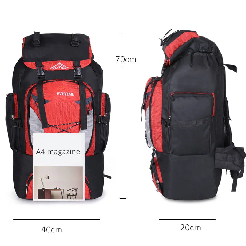 Men's 80L Big Hiking Mountaineering Climbing Backpack