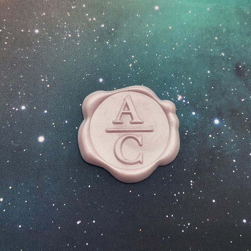DIY personalized stamp with wax seal for wedding