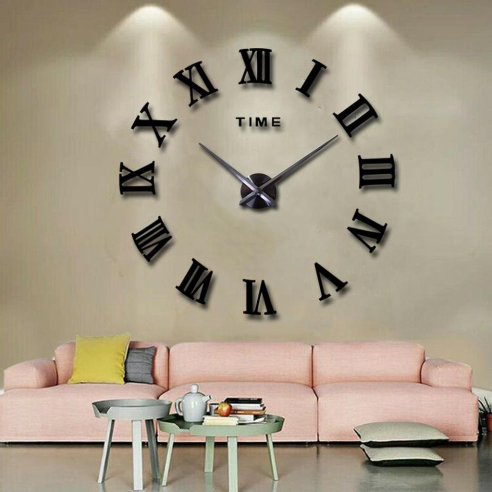 3D DIY Clock Acrylic Mirror Sticker for Home