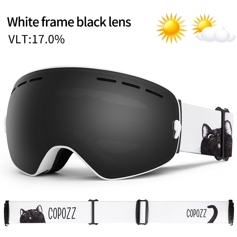 COPOZZ Ski Goggles UV400 Anti-Fog Big Ski Mask