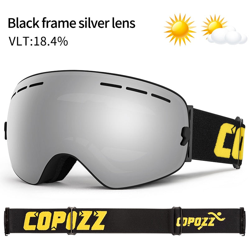 COPOZZ Ski Goggles UV400 Anti-Fog Big Ski Mask