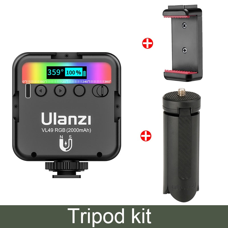 Ulanzi VL49 RGB LED Video Light 2500K-9000K 800LUX