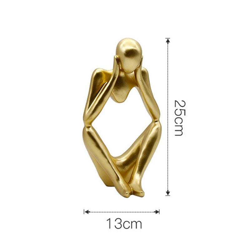 VILEAD Nordic Abstract Thinker Statue Resin Figurine Office Home Decoration Desktop Decor Handmade Crafts Sculpture Modern Art
