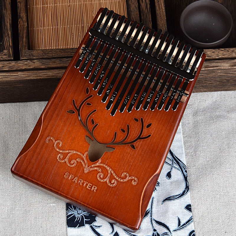 17-key Bull Kalimba, Mahogany body