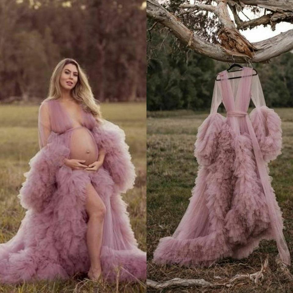 Maternity Robes: Long Tulle Robe Dresses for Photo Shoot, Birthday, Bridal, Party, Nightwear (2021)