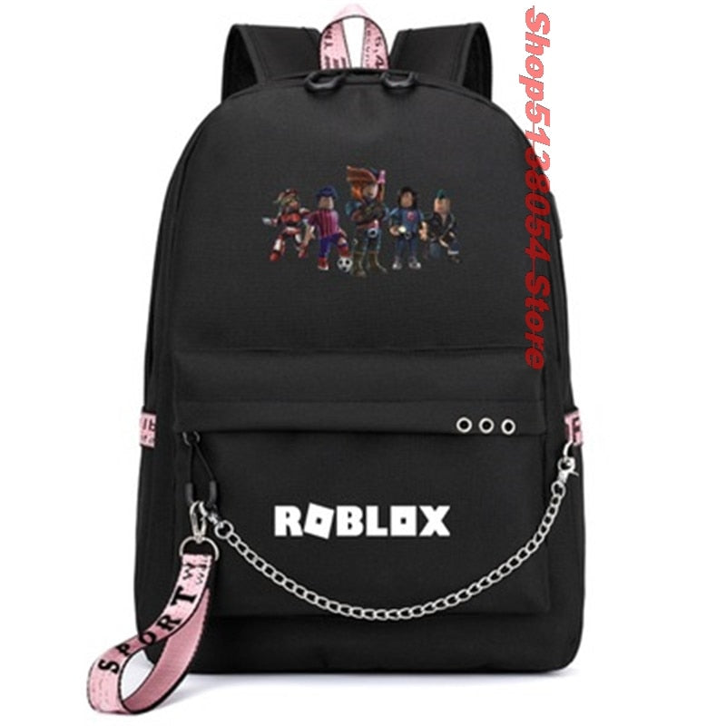 Roblox Backpacks for School with USB Charging for Kids Boys Teenagers Men School Bags Travel Laptop Mochilas