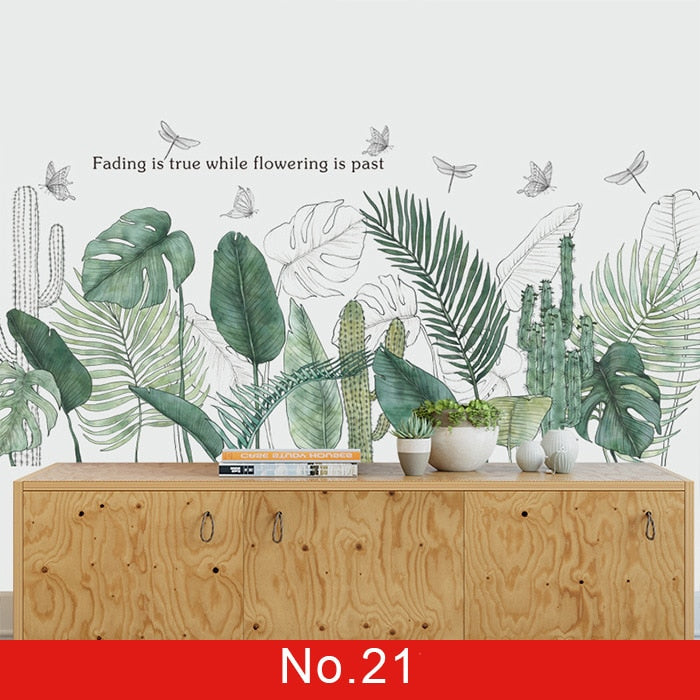 Green wall sticker for room decoration