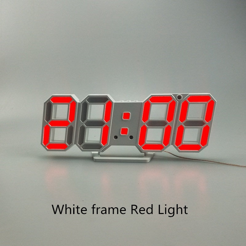 3D LED Wall Clock, Modern Design, Digital Table Clock, Alarm Clock, Night Light, Clock for Home, Living Room Decoration