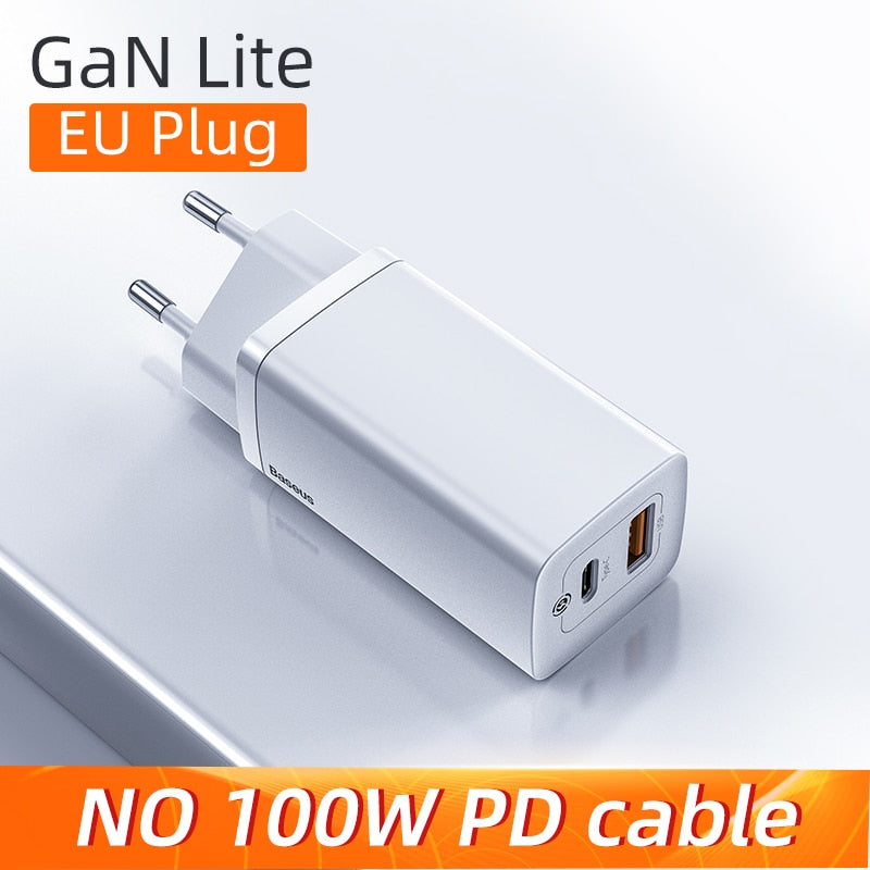 Baseus 65W GaN Charger QC 4.0 3.0 Type C PD USB for Laptop iPhone 13 Pro