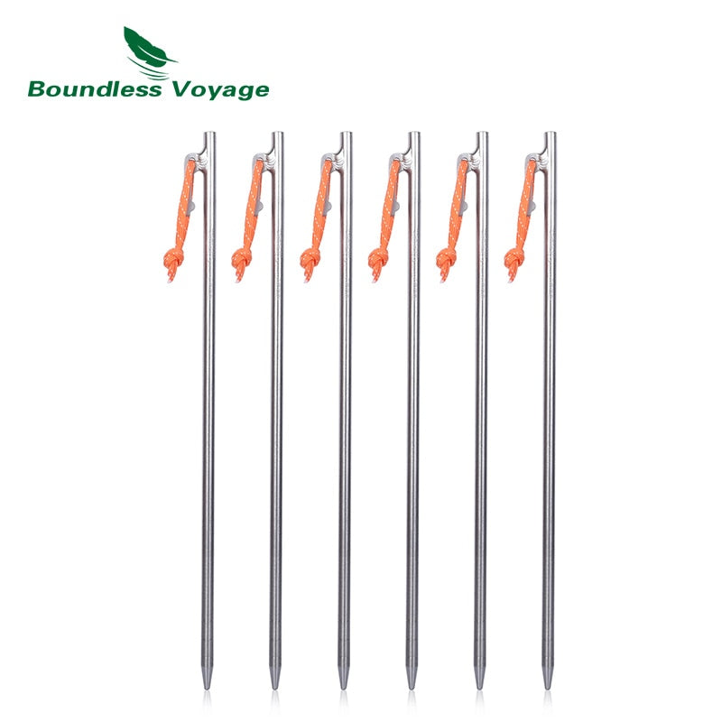 Boundless Voyage Titanium Alloy Tent Pegs Heavy Duty Nails Camping Pins 20cm 24cm 30cm 35cm 40cm