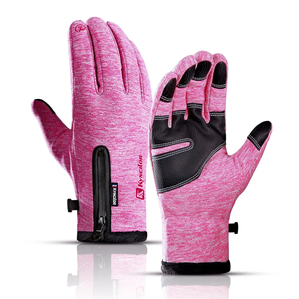 Winter Thermal Fleece Touchscreen Soft Fleece Gloves Cold Weather Fit for Men &amp; Women For Cycling Hiking Camping Skiing