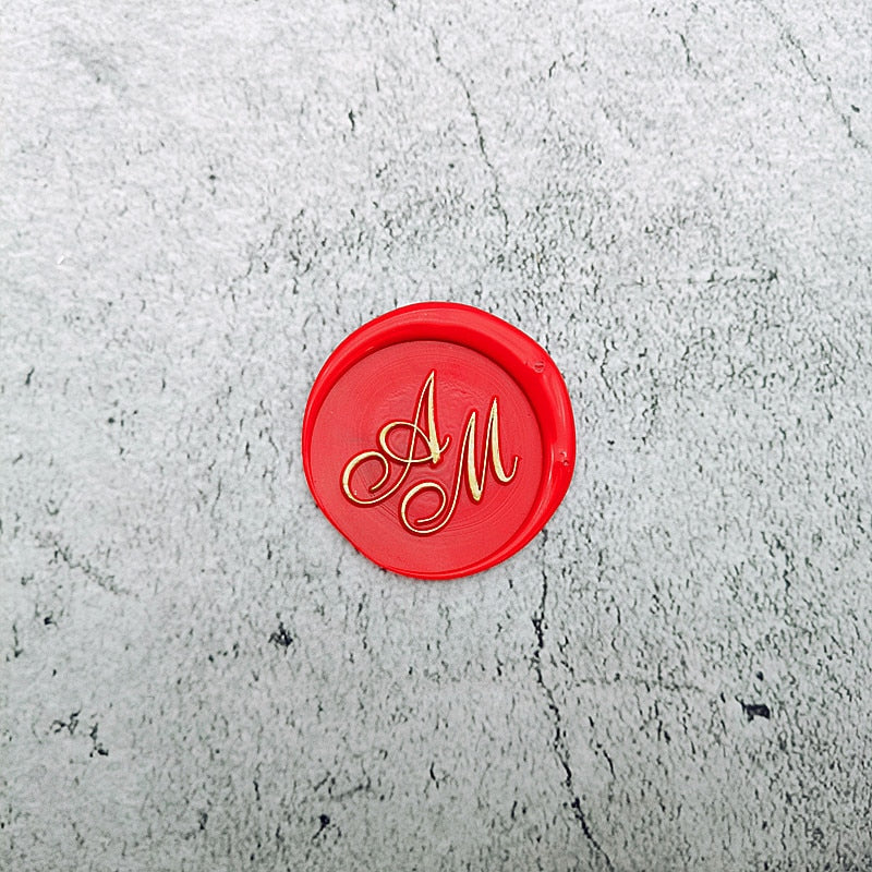 DIY personalized stamp with wax seal for wedding