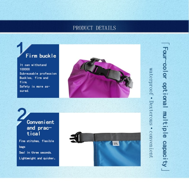 L Outdoor Waterproof Dry Bag for Camping Hiking Swimming Rafting Kayak Bags Pouch