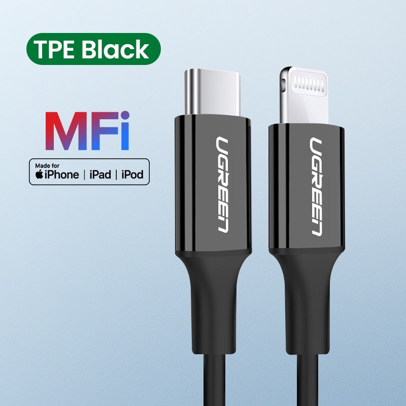 Ugreen MFi USB-C to Lightning Cable for iPhone 12 Mini Pro Max 8 PD 18W 20W - Macbook Pro