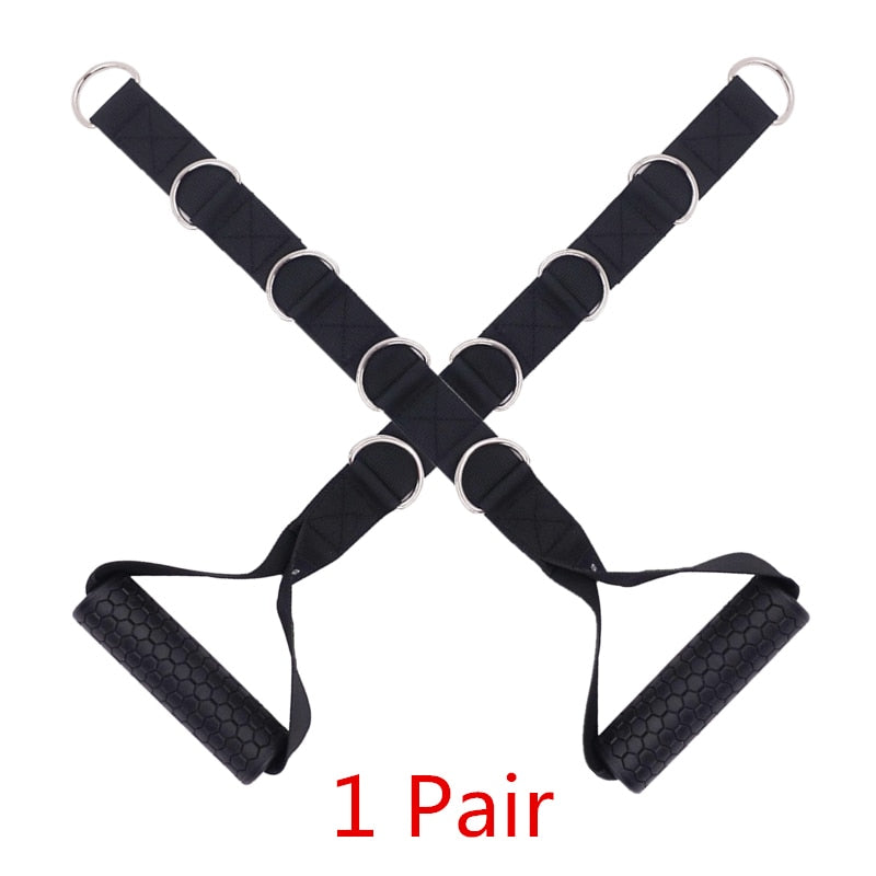 1 pair of gym resistance bands with anti-slip handles