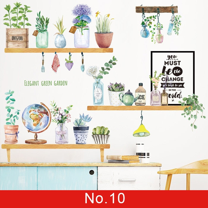 Green wall sticker for room decoration