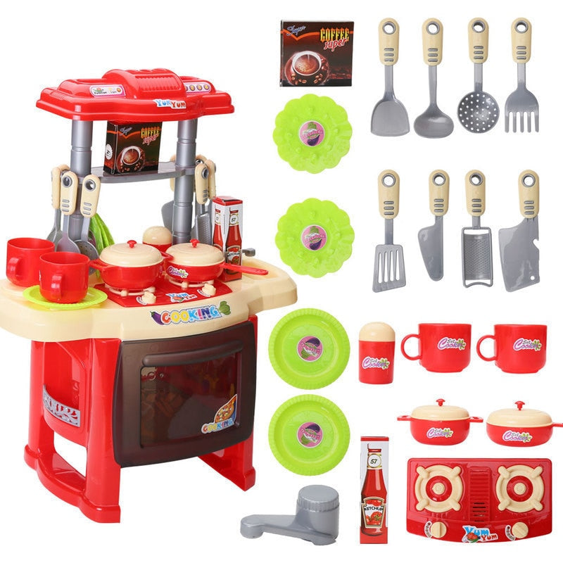 Neue Küche Spielzeug: Chef Licht Musik Essen spielen Geschirr Set