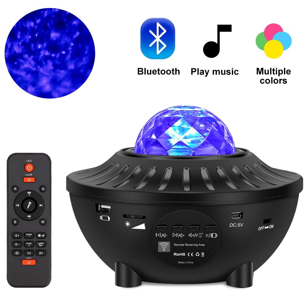 LED Star Galaxy Projector with Bluetooth Music Speaker and 21 Lighting Modes