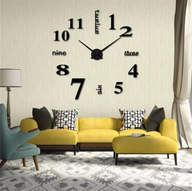 3D DIY Clock Acrylic Mirror Sticker for Home