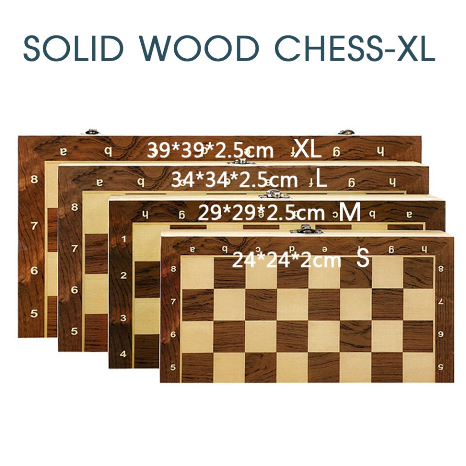 Wooden chess set 39x39 cm, magnetic large chess board