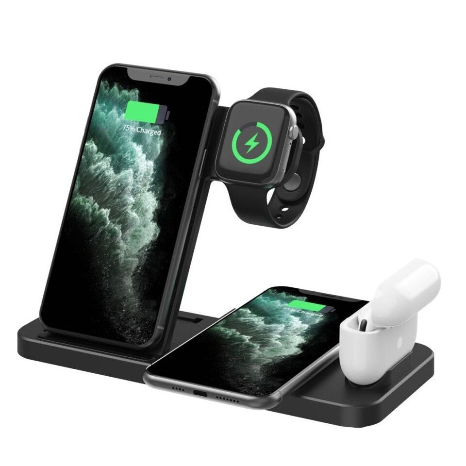 15W Qi Charger 4in1 for iPhone 12 11 Pro XS MAX XR X 8 Apple SE 6 5 4 3 AirPods Pro