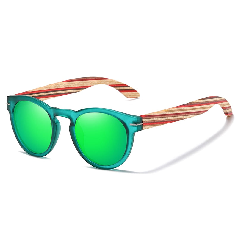Polarisierte Sonnenbrille für Frauen mit Holzrahmen