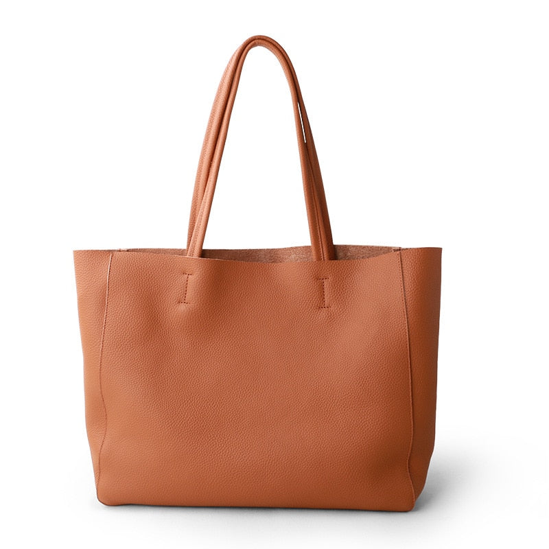 Women Luxury Tote Lemon Yellow Leather Bag