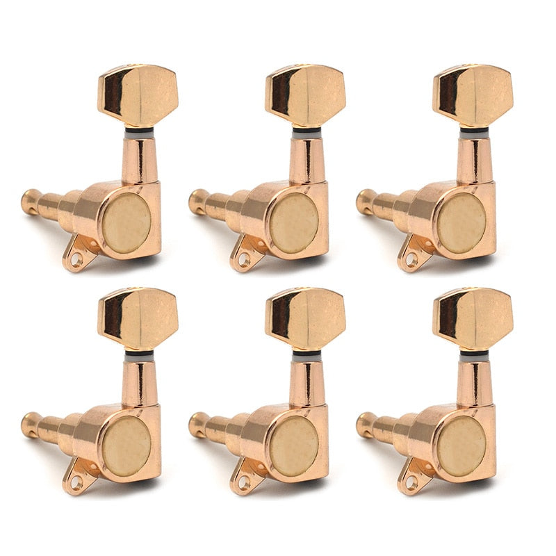 6PCS Gitarrenstimmwirbel DIY FD Logo Chrom-Gold-Schwarz