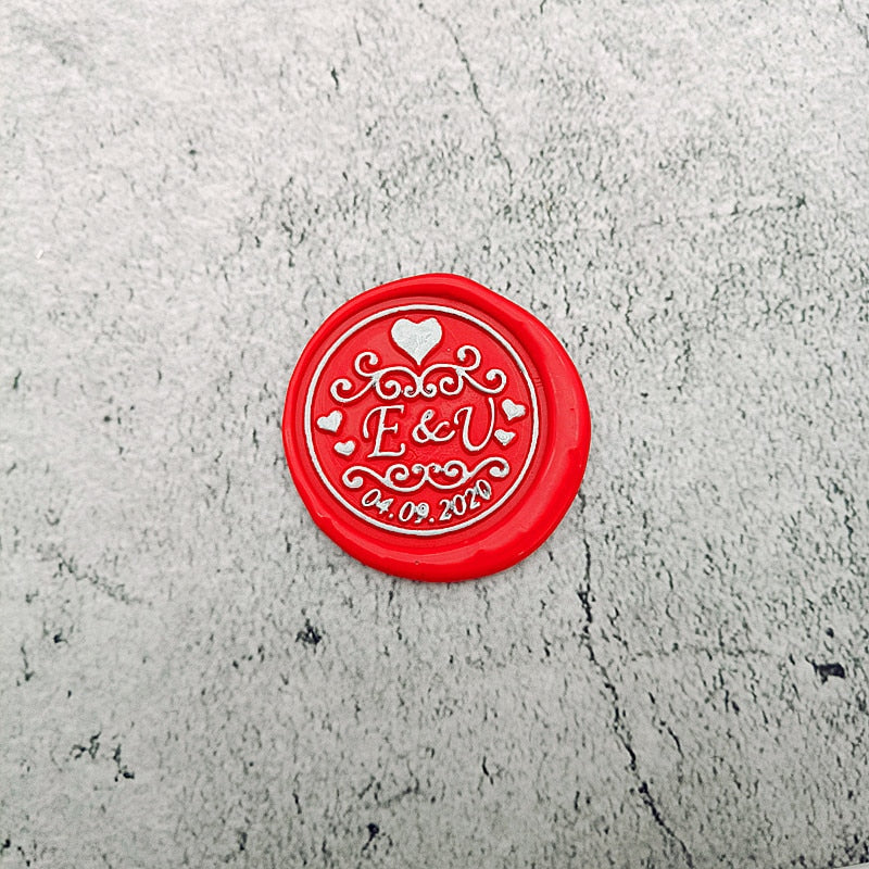 DIY personalized stamp with wax seal for wedding
