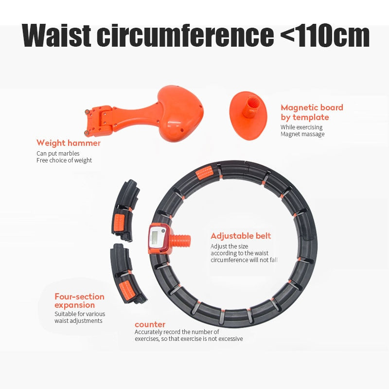 Smart Sport Hula Hoop with Massage Ball and Magnet