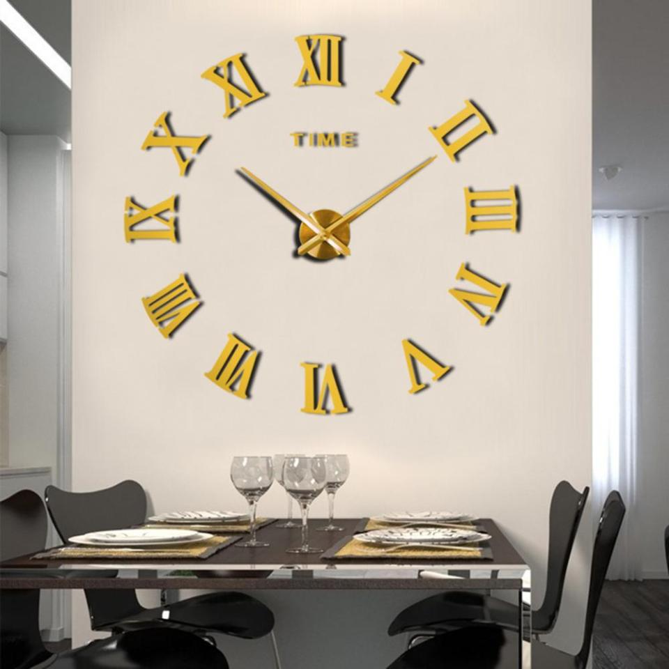 3D DIY Clock Acrylic Mirror Sticker for Home