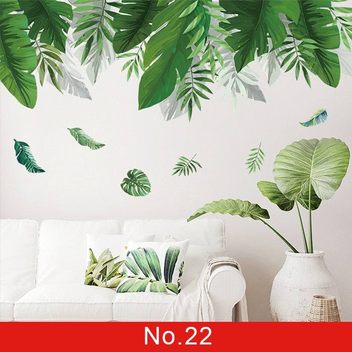Green wall sticker for room decoration