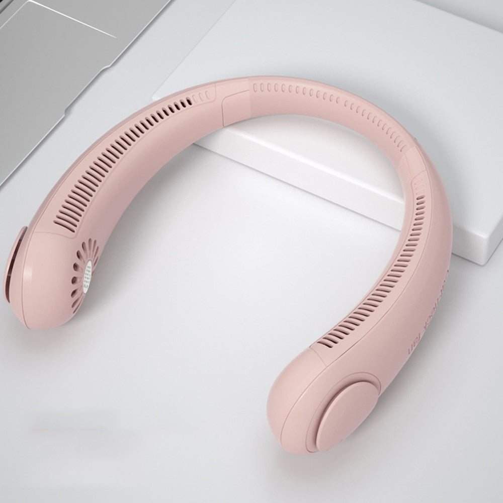 Portable Mini Neck Fan 2400mAh USB Rechargeable