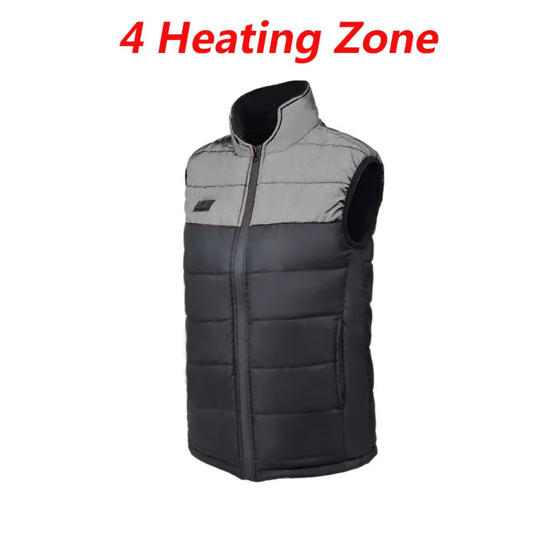 4 Zones Outdoor Heating Vest Women Electric Intelligent Heating Vest Jacket Hiking Camping