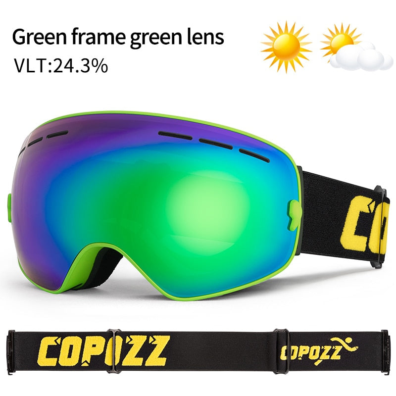 COPOZZ Ski Goggles UV400 Anti-Fog Big Ski Mask