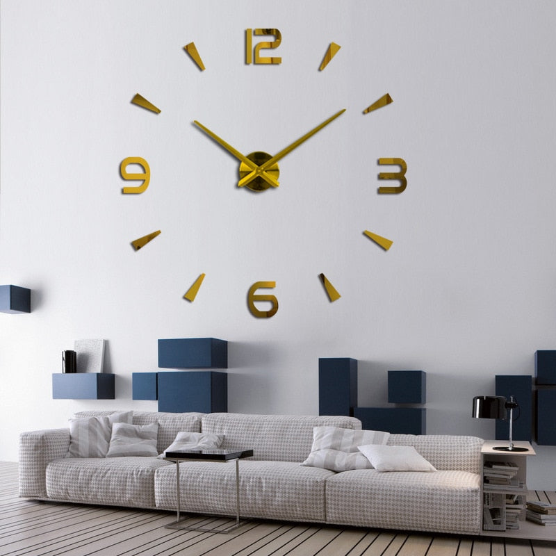 3D DIY Clock Acrylic Mirror Sticker for Home
