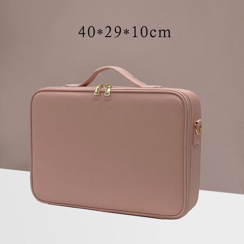 Leather Makeup Bag with Clapboard