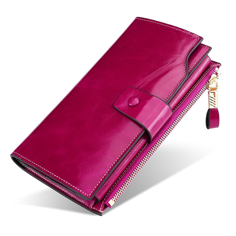 Vintage luxury ladies wallet made of genuine leather