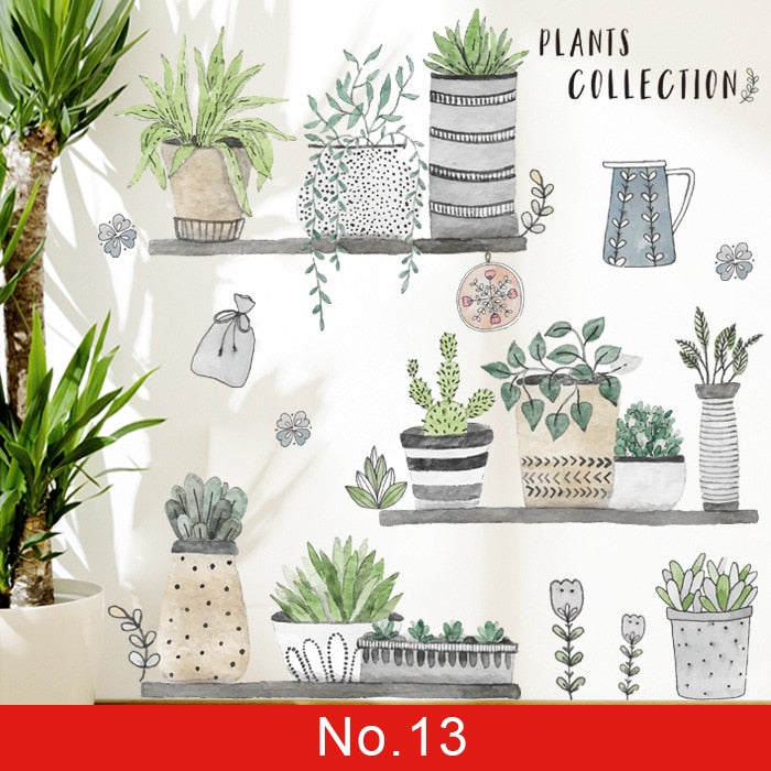 Green wall sticker for room decoration