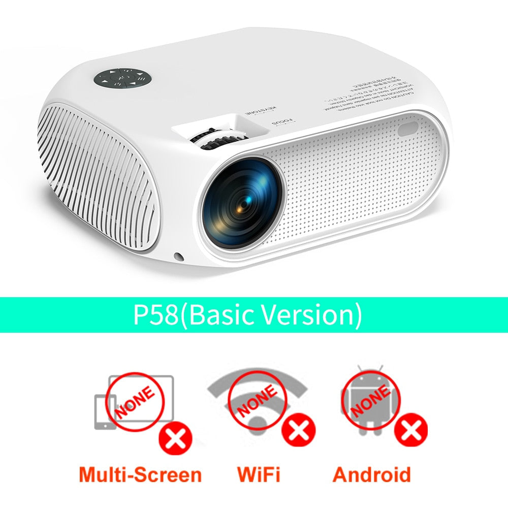Salange HD Mini Projector, Home Video Projector, Led P58, Wifi, 1280 x 720P, Phone Portable, 3500 Lumens, Cinema 3D Movie