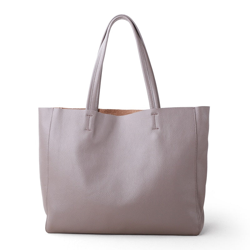 Women Luxury Tote Lemon Yellow Leather Bag